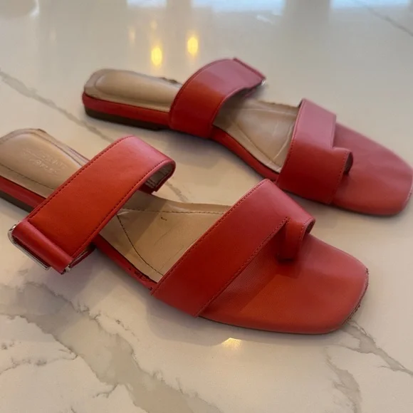 Alfani Step Flex Red Women's Double-Strap Slide Sandals - Picture 3 of 5